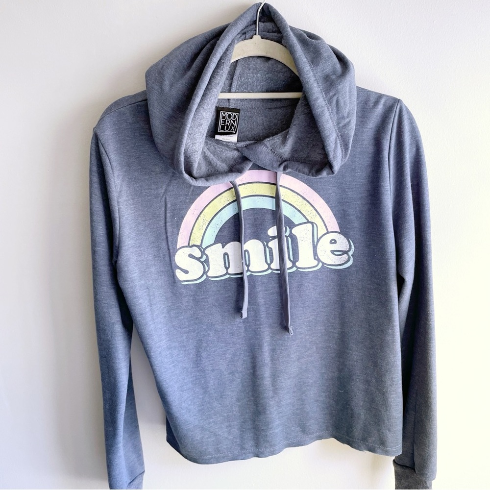 Graphic Rainbow Hoodie Happy Smile